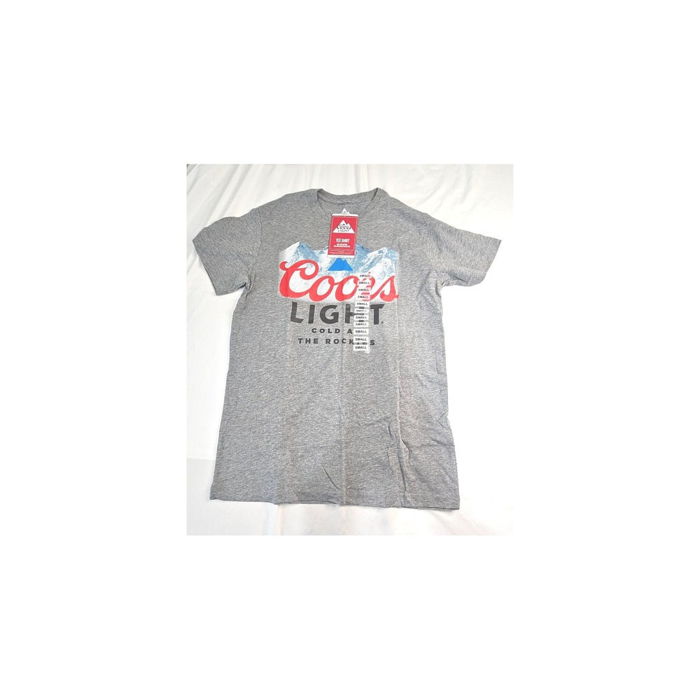NWT Coors Light Mens Graphic T-Shirt Small Gray Cold As The Rockies Cotton Blend
